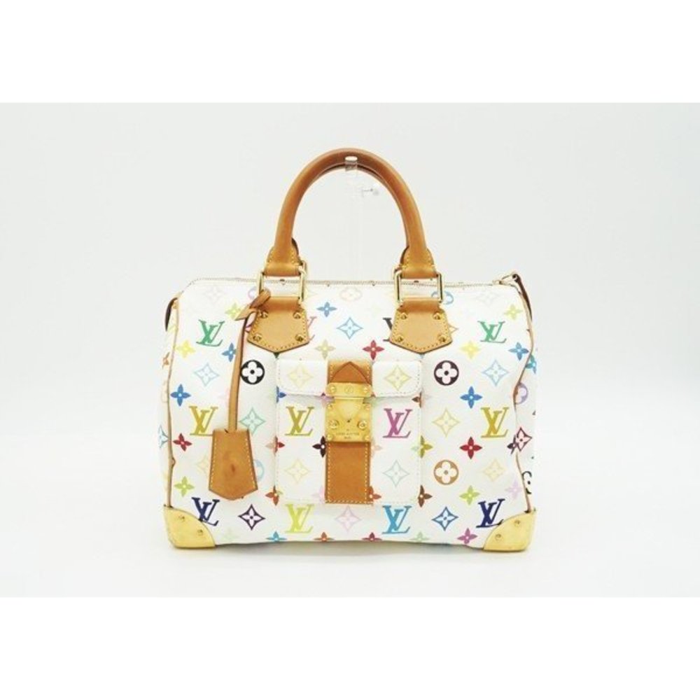 Louis Vuitton Boston Speedy White Monogram Multicolor Bag 30